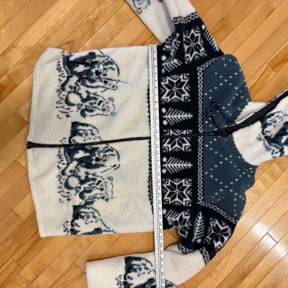 Vintage Plush Full Zip Fleece Fuzzy Coat Jacket Snow Cabin Polar Bear Plus 1X - Picture 11 of 15